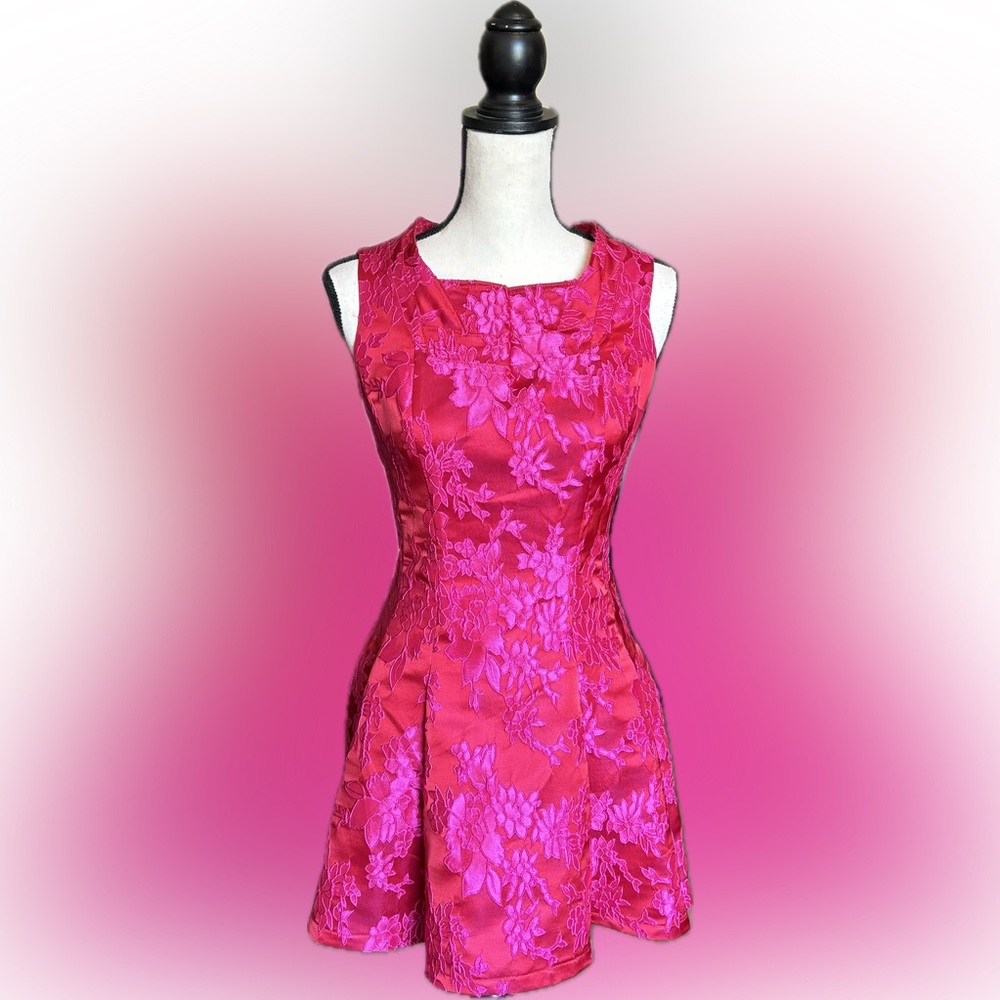 LUXE EMBROIDERED FLORAL MINI DRESS